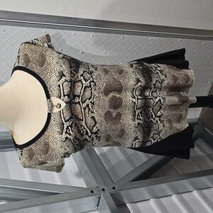 Elie McCarthy‎ snakeskin and black blouse Size Small